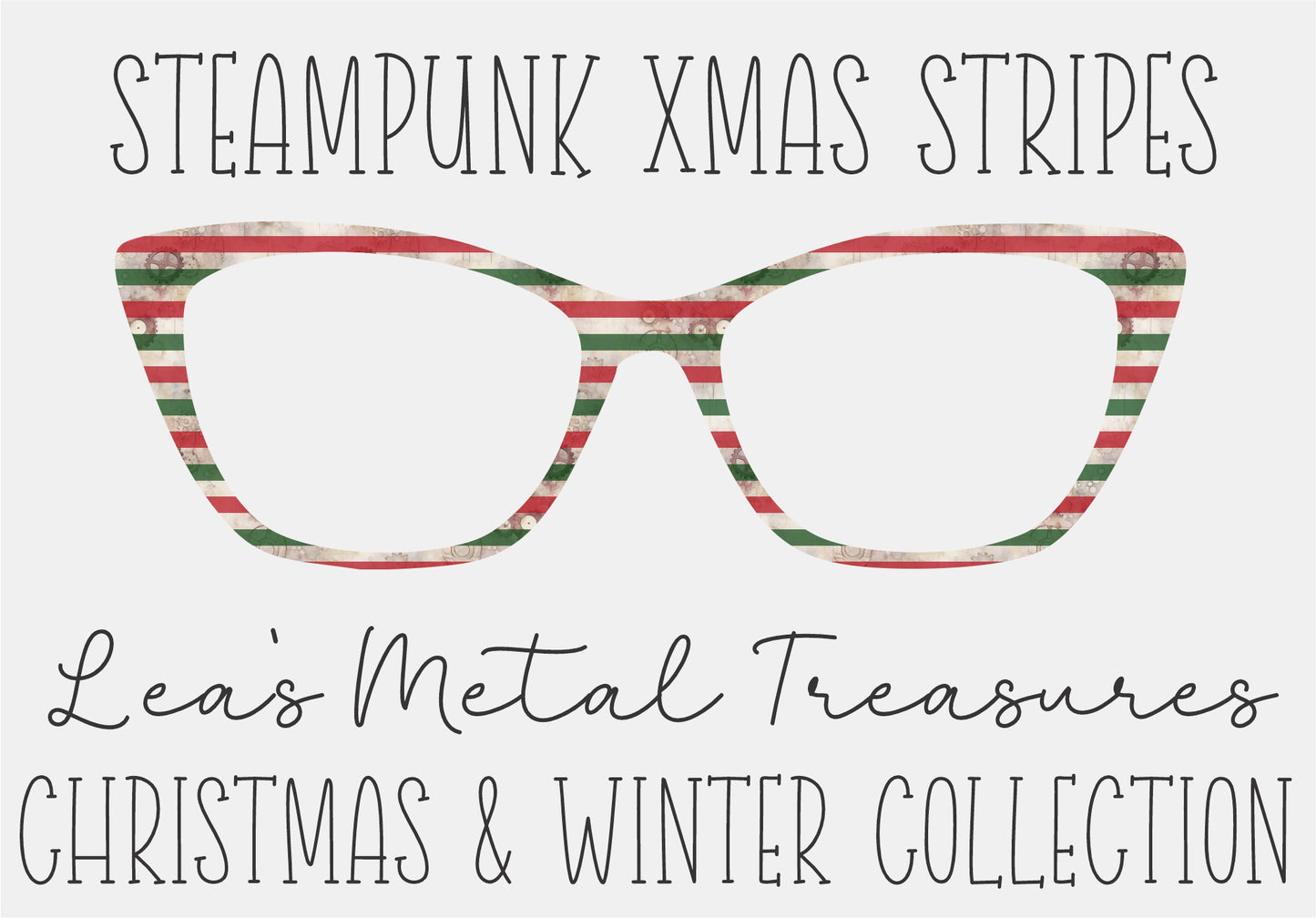 STEAMPUNK XMAS SPLIT Eyewear Frame Toppers COMES WITH MAGNETS