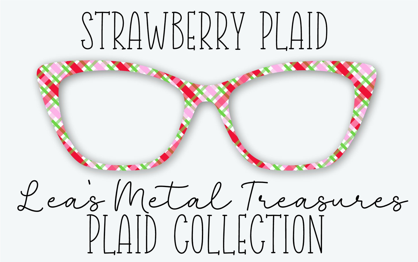STRAWBERRY PLAID Eyewear Frame Toppers • MARCH 2026 TOPPER OF THE MONTH