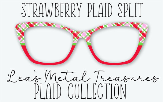 STRAWBERRY PLAID SPLIT Eyewear Frame Toppers • MARCH 2026 TOPPER OF THE MONTH