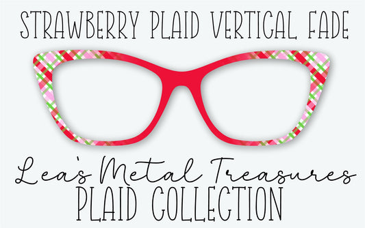 STRAWBERRY PLAID VERTICAL FADE Eyewear Frame Toppers • MARCH 2026 TOPPER OF THE MONTH