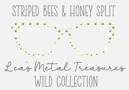 STRIPED BEES HONEY SPLIT Eyewear Frame Toppers COMES WITH MAGNETS