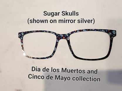 SUGAR SKULLS Eyewear Frame Toppers COMES WITH MAGNETS