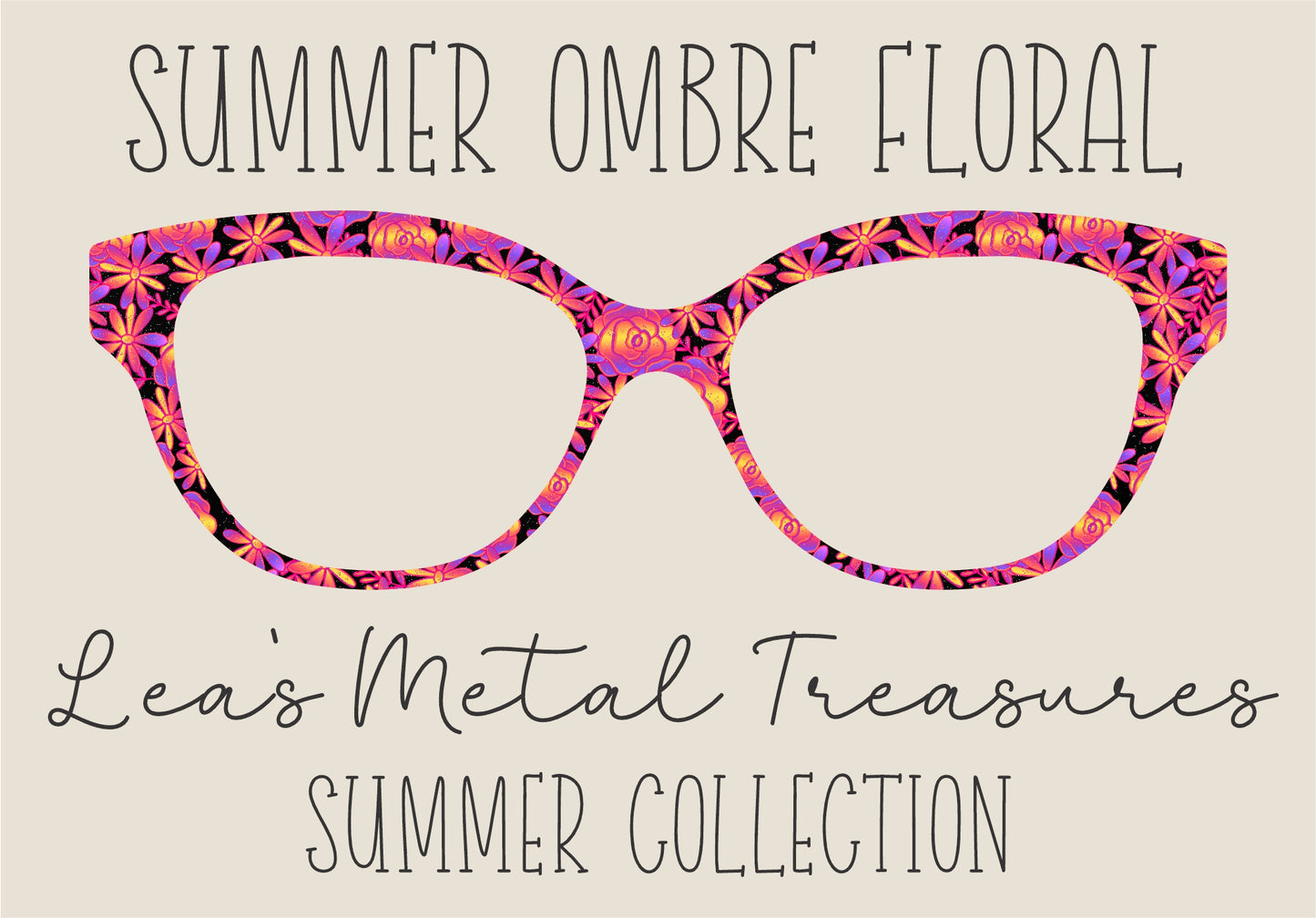READY TO SHIP • Sunset Ombre Floral Eyewear Frame Toppers