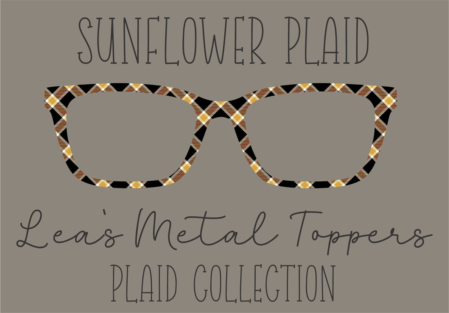 SUNFLOWER PLAID Eyewear Frame Toppers COMES WITH MAGNETS