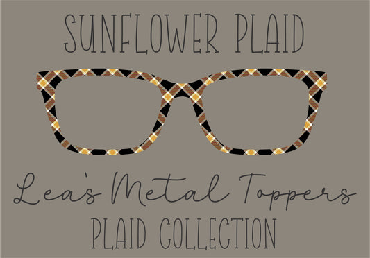 SUNFLOWER PLAID Eyewear Frame Toppers COMES WITH MAGNETS