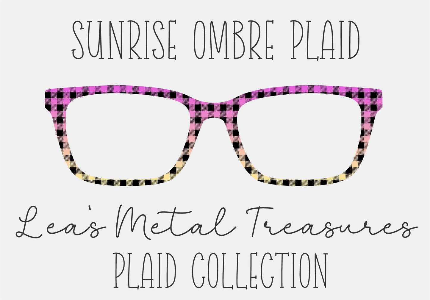 SUINRISE OMBRE PLAID Eyewear Frame Toppers COMES WITH MAGNETS