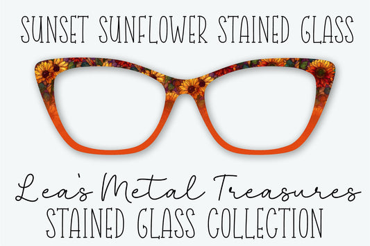 SUNSET SUNFLOWER STAINED GLASS Eyewear Frame Toppers