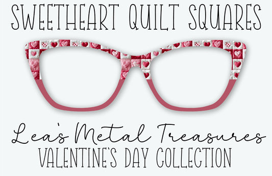 Sweetheart Quilt Squares Eyewear Frame Toppers