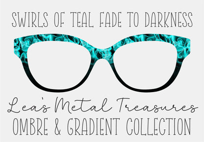 Swirls of Teal Fade to Darkness TOPPER COMES WITH MAGNETS