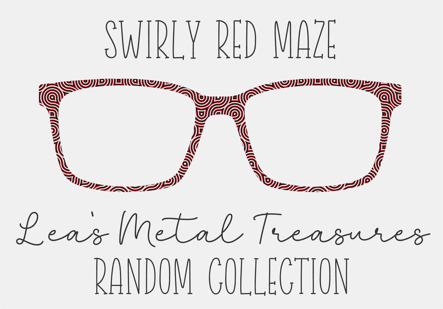 Swirly Red Maze Eyewear Frame Toppers COMES WITH MAGNETS