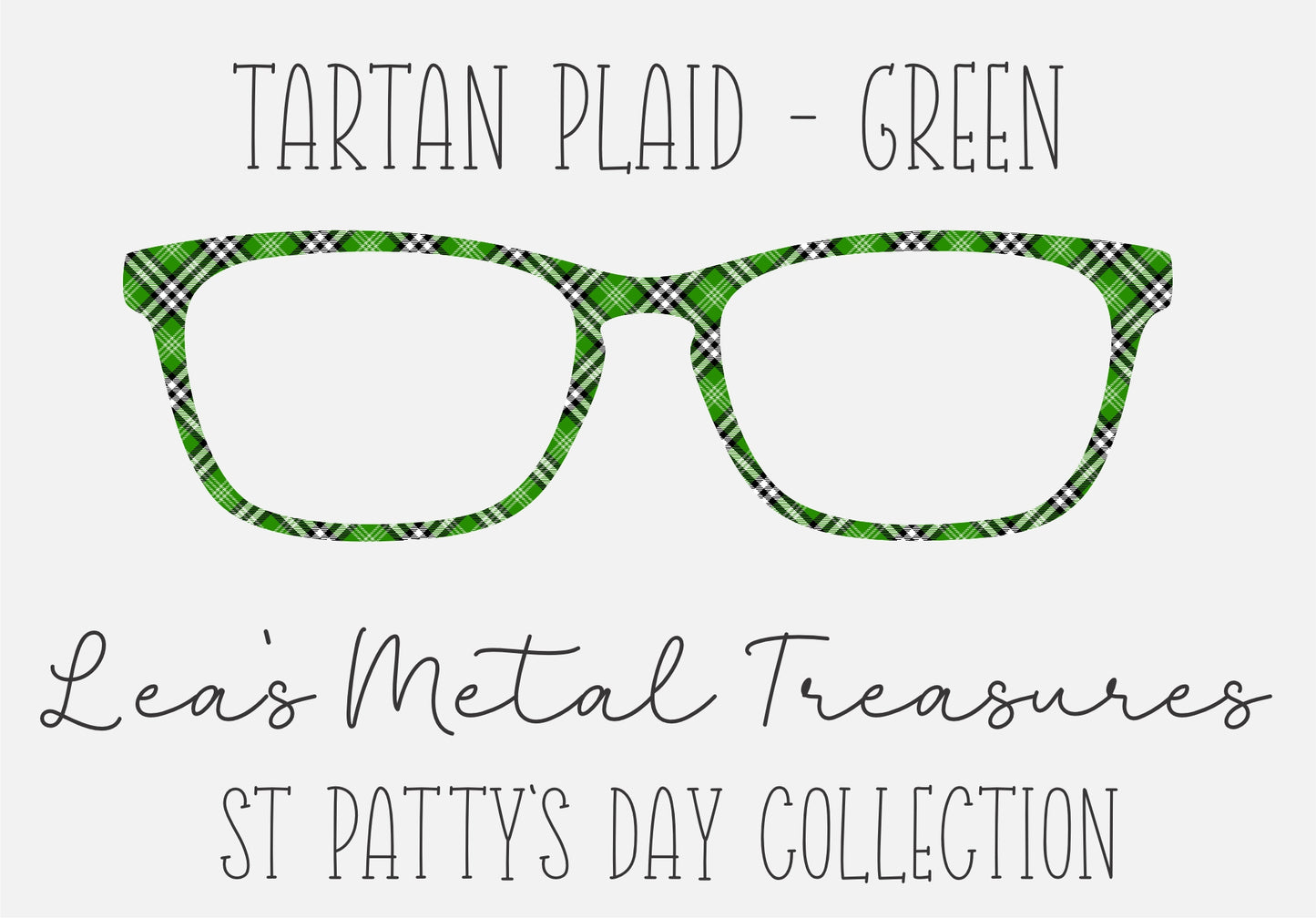 TARTAN PLAID GREEN Eyewear Frame Toppers COMES WITH MAGNETS