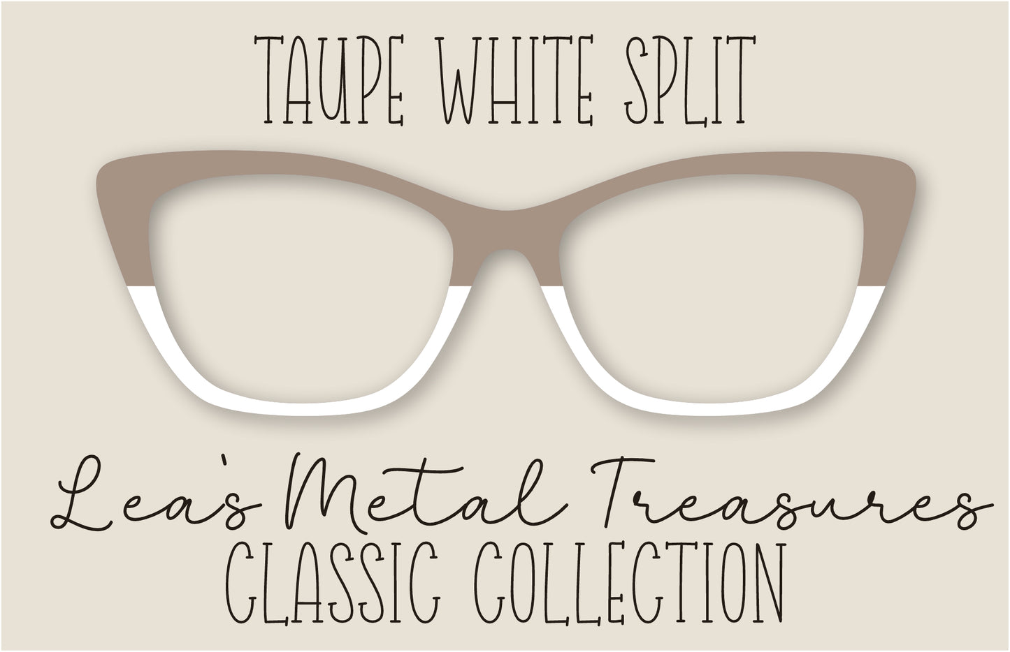 Taupe White Split Eyewear Frame Toppers COMES WITH MAGNETS