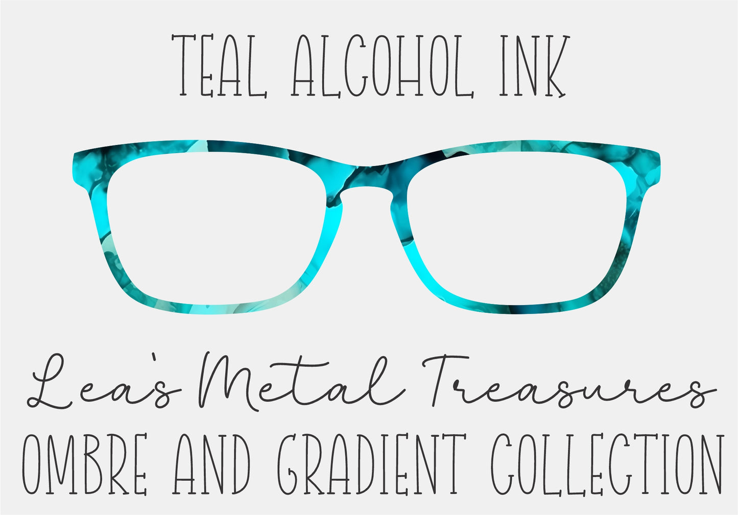 TEAL ALCOHOL INK Eyewear Frame Toppers COMES WITH MAGNETS