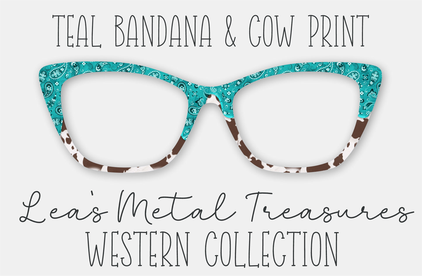 Teal Bandana and Cow Print • Magnetic Eyeglasses Toppers