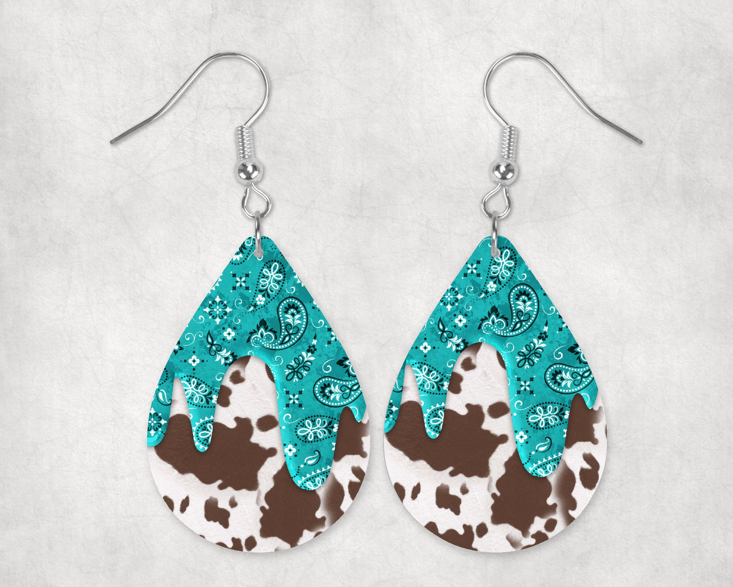 Teal Bandana and Cow Print • Magnetic Eyeglasses Toppers