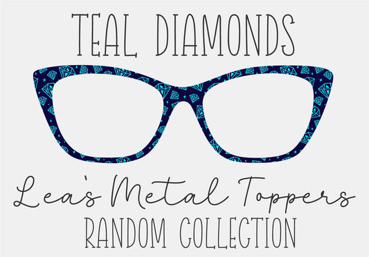 TEAL DIAMONDS Eyewear Frame Toppers COMES WITH MAGNETS