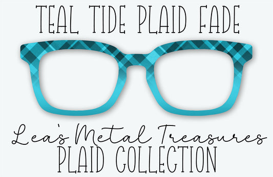 TEAL TIDE PLAID FADE Eyewear Frame Toppers