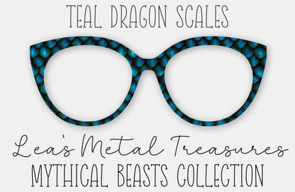 Teal Dragon Scales Eyewear Frame Toppers COMES WITH MAGNETS