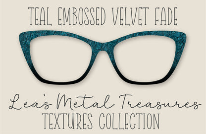Teal Embossed Velvet Fade Eyewear Frame Toppers COMES WITH MAGNETS