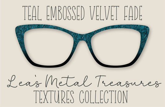 Teal Embossed Velvet Fade Eyewear Frame Toppers COMES WITH MAGNETS