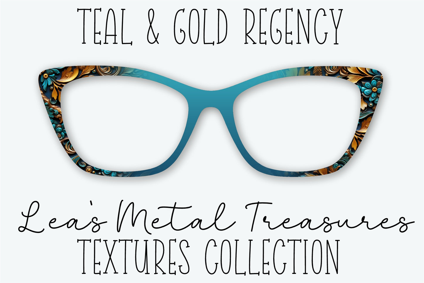Teal and Gold Regency Eyewear Frame Toppers