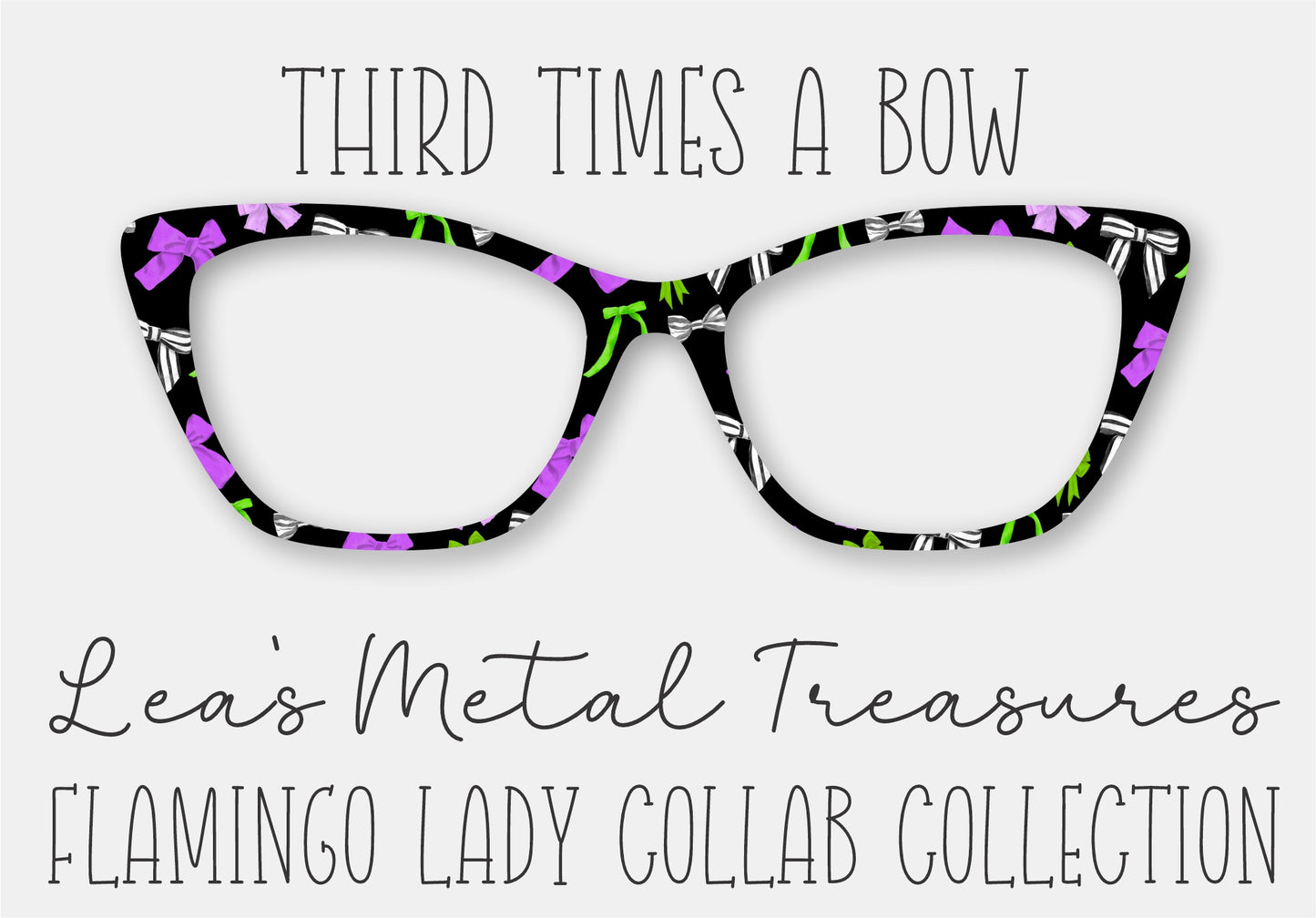 Third Times a Bow Printed Magnetic Eyeglasses Topper • Flamingo Lady Collab Collection