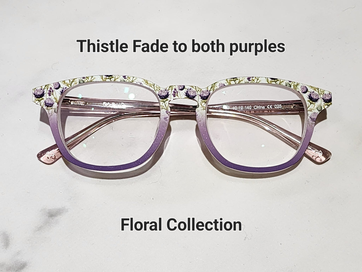 Thistle Fade to both purples Eyewear Frame Toppers COMES WITH MAGNETS