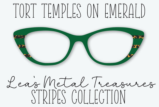 Tort Temples on Emerald Eyewear Frame Toppers