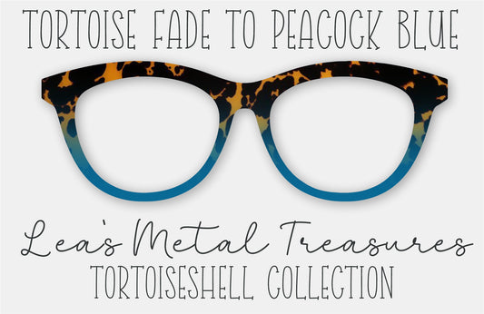 Tortoise Fade to Peacock Blue Eyewear Frame Toppers