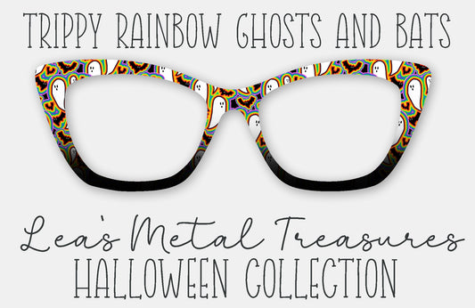 Trippy Rainbow Ghosts and Bats • Magnetic Eyewear Frame Toppers - September 25 Topper of the Month