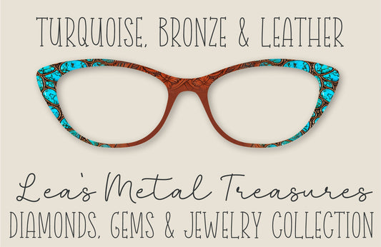 Turquoise Bronze and Leather • Magnetic Eyeglasses Toppers