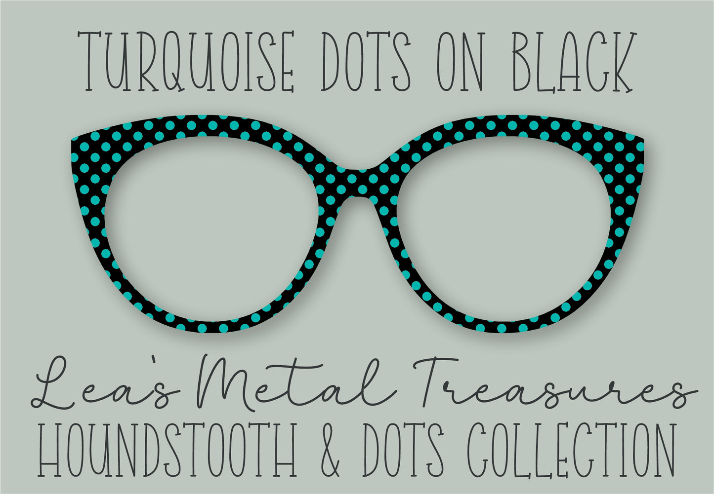 TURQUOISE DOTS ON BLACK • Magnetic Eyeglasses Toppers