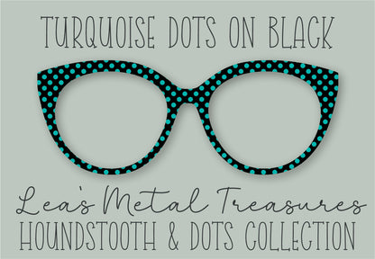 TURQUOISE DOTS ON BLACK • Magnetic Eyeglasses Toppers