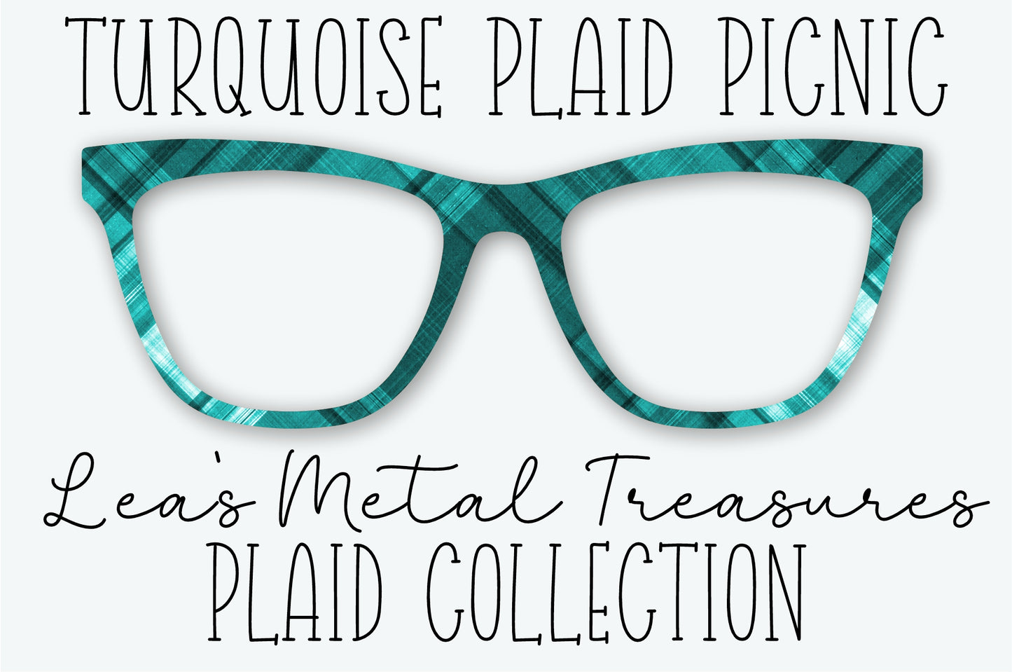 TURQUOISE PLAID PICNIC Eyewear Frame Toppers SEPTEMBER 2026 TOPPER OF THE MONTH