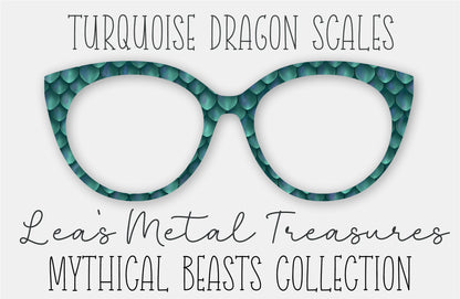 Turquoise Dragon Scales Eyewear Frame Toppers COMES WITH MAGNETS