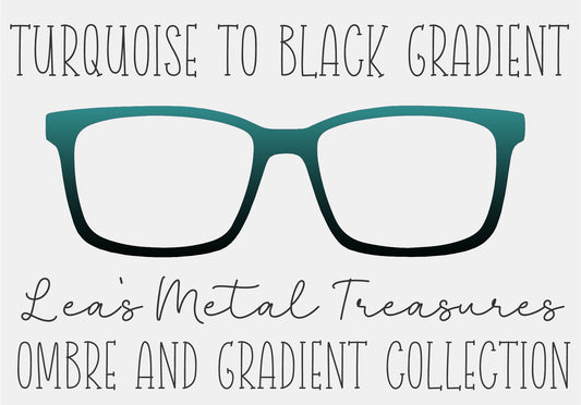 TURQUOISE TO BLACK GRADIENT Eyewear Frame Toppers COMES WITH MAGNETS