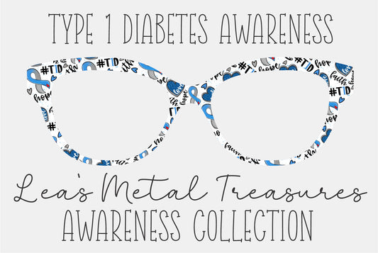 Type 1 Diabetes Awareness Eyewear Frame Toppers COMES WITH MAGNETS