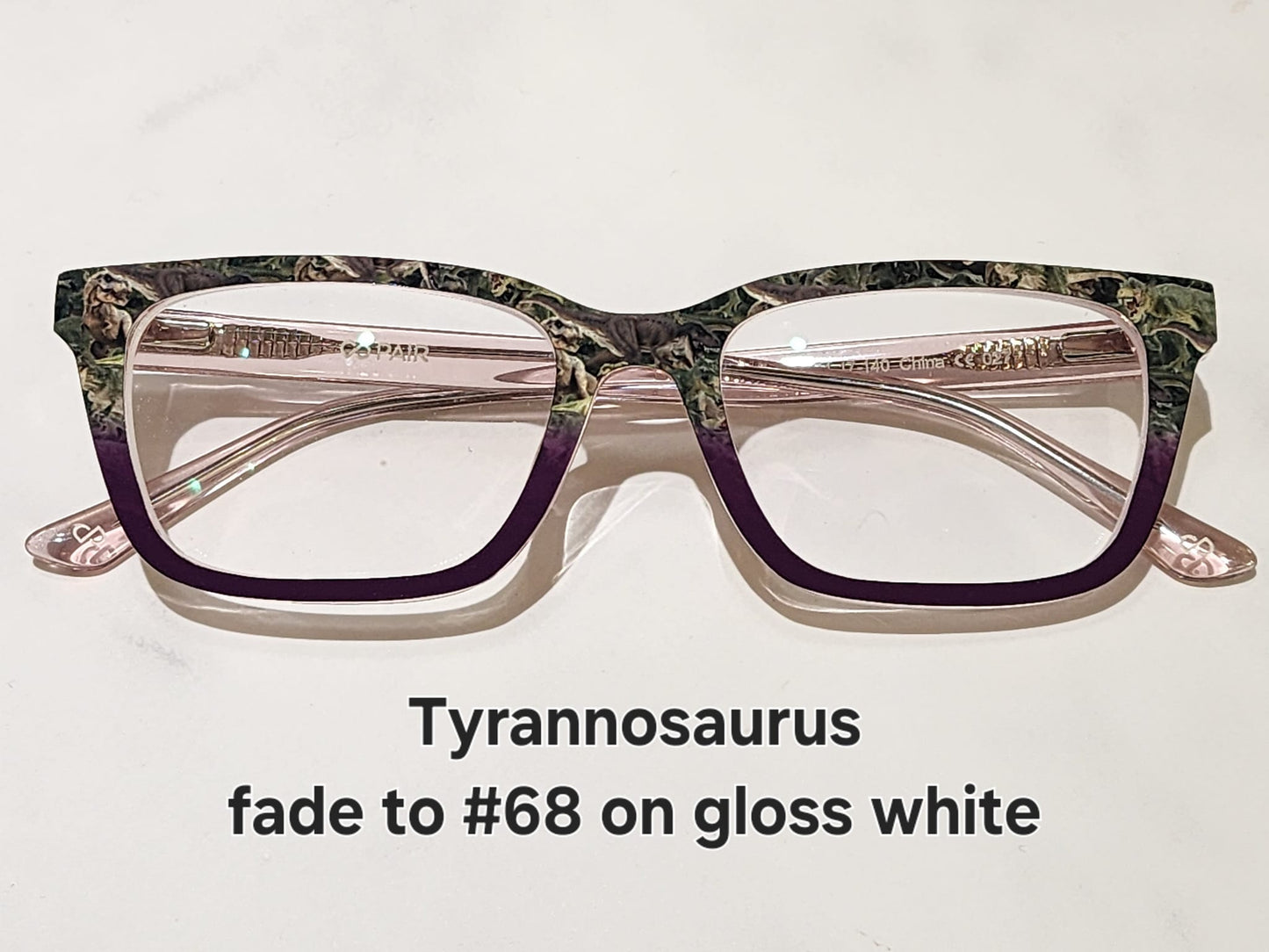 Tyrannosaurus fade to #68 Eyewear Frame Toppers COMES WITH MAGNETS