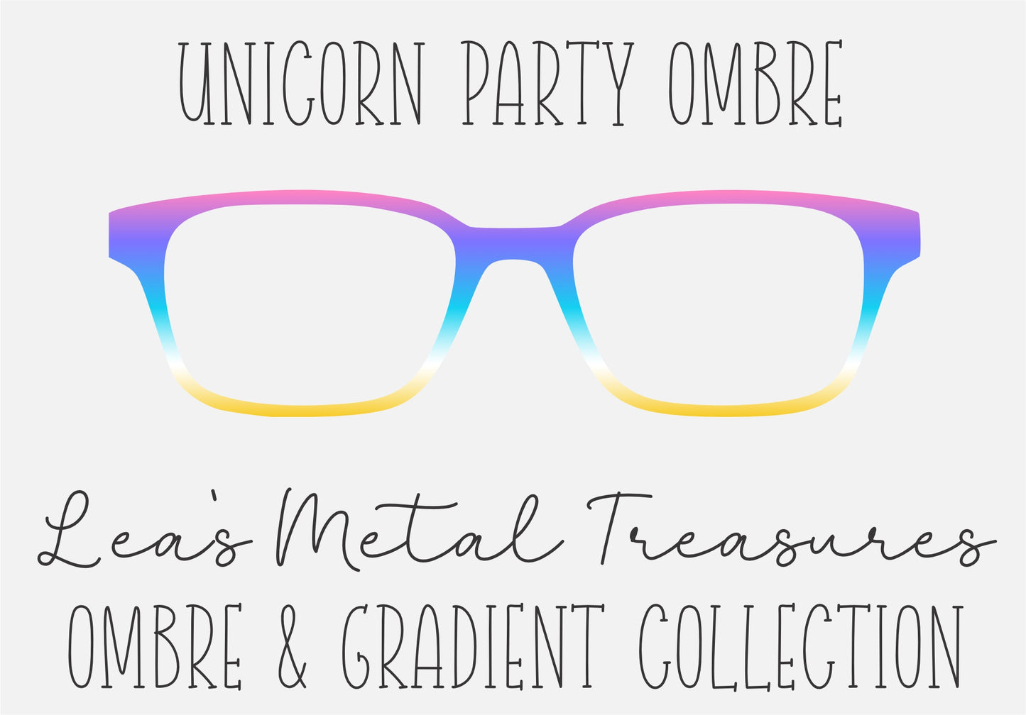 UNICORN PARTY OMBRE Eyewear Frame Toppers COMES WITH MAGNETS