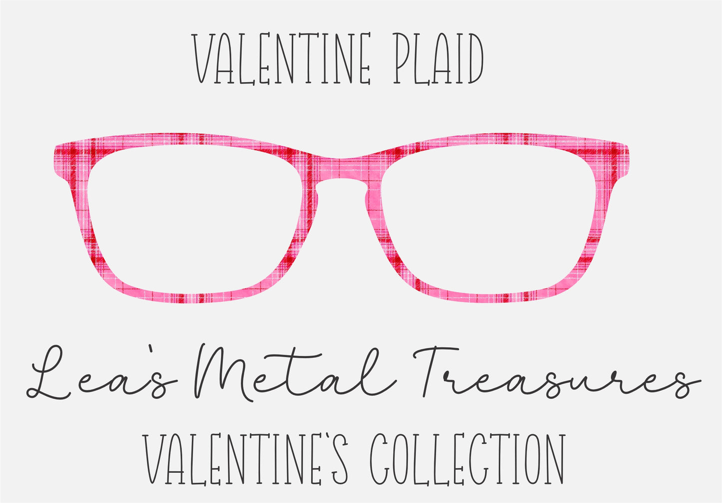 VALENTINE PLAID Eyewear Frame Toppers COMES WITH MAGNETS
