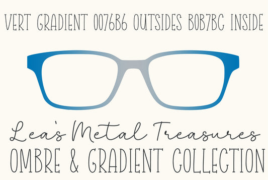 Vertical gradient 0076B6/B0b7b6 Eyewear Frame Toppers COMES WITH MAGNETS