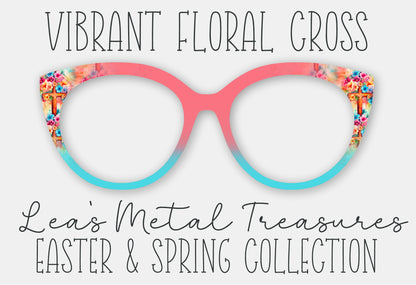 Vibrant Floral Cross • Magnetic Eyeglasses Toppers