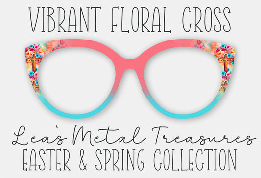 Vibrant Floral Cross • Ready to Ship Easter • Magnetic Eyeglasses Toppers