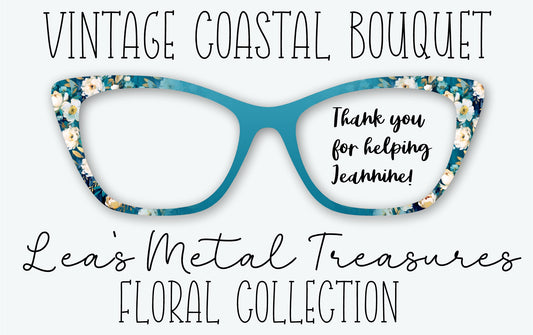 VINTAGE COASTAL BOUQUET Eyewear Frame Toppers • Fundraiser for Jeannine