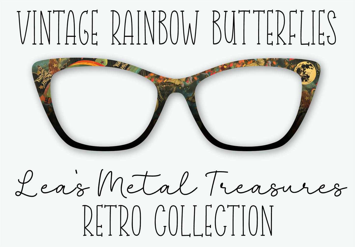 VINTAGE RAINBOW BUTTERFLIES Eyewear Frame Toppers