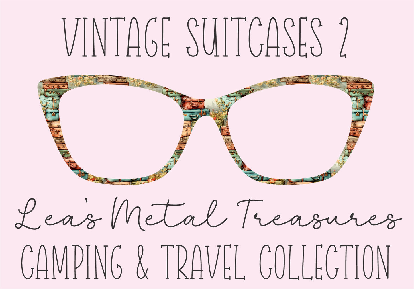 VINTAGE SUITCASES 2 Eyewear Frame Toppers COMES WITH MAGNETS