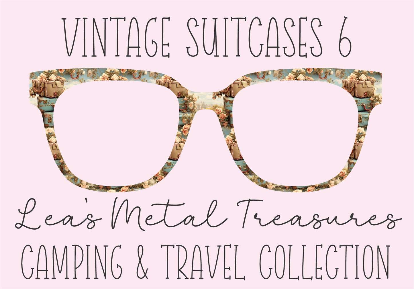 VINTAGE SUITCASES 6 Eyewear Frame Toppers COMES WITH MAGNETS