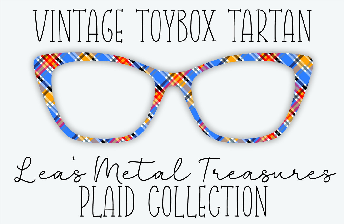 VINTAGE TOYBOX TARTAN Eyewear Frame Toppers • MARCH 2026 TOPPER OF THE MONTH