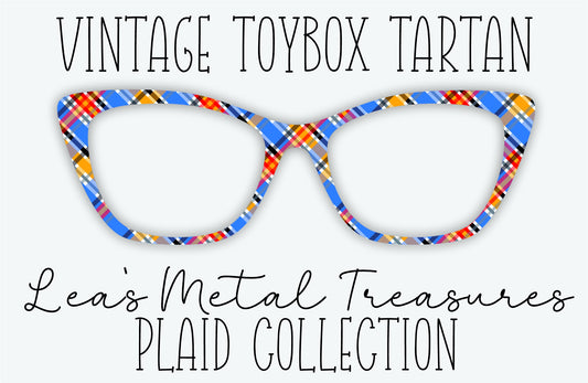 VINTAGE TOYBOX TARTAN Eyewear Frame Toppers • MARCH 2026 TOPPER OF THE MONTH