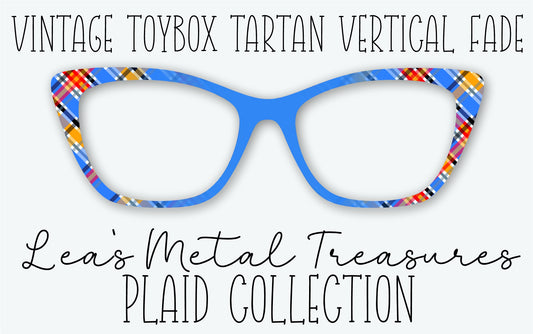 VINTAGE TOYBOX TARTAN VERTICAL FADE Eyewear Frame Toppers • MARCH 2026 TOPPER OF THE MONTH
